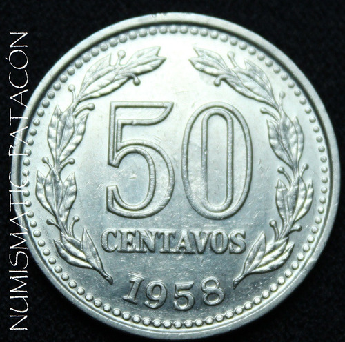 Moneda Argentina De 50 Centavos 1958 - Cj 259 - Muy Buena