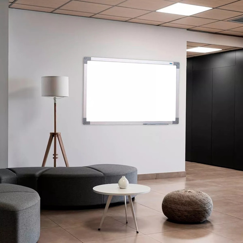 Lousa Quadro Branco 80x60 Cm Moldura Soft Alumínio Com 3 Canetas E Apagador Trabalho Escolar Aula Empresa