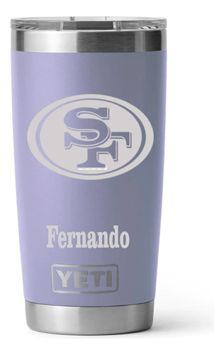 Termo Yeti Rambler 20oz Tumbler Varios Colores Con Grabado Color Cosmic Lilac Inicial