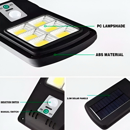 Pack De 8 Foco Solar Led Exterior Con Sensor Movimiento Ip65