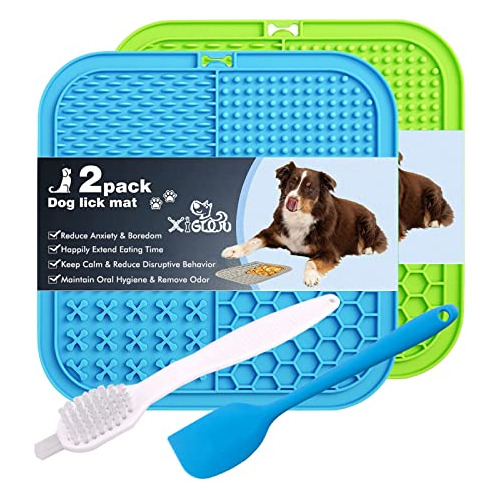 Dog Lick Pad, 2-pack Large Licking Mat For Dogs, Dog Sl...