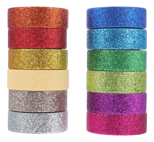 Cintas Decorativas De Color Caramelo, Cinta Adhesiva, 12 Rol
