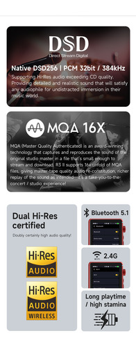 Hiby R3 Ii Dap Reproductor Audio Hi Res Mqa 3.5 4.4 Dsd Pcm