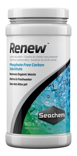 Seachem Renew 250ml Substitui O Carvão Ativado Trata 160l