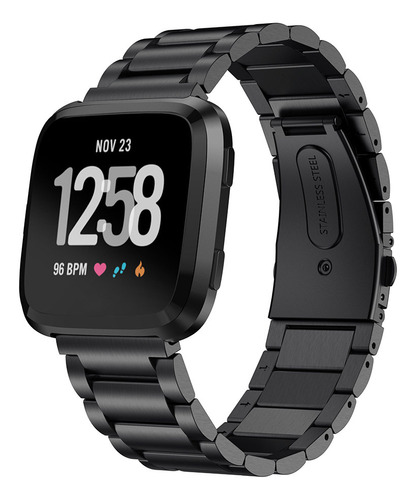 Para Fitbit Versa Serie Reloj Correa Acero Inoxidable 22 Mm