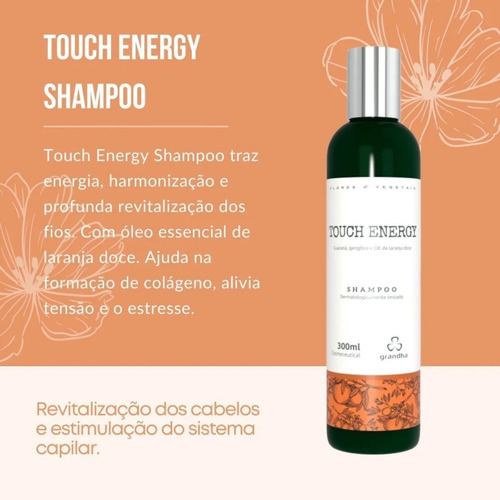 Shampoo 2 Power Gel Grandha Touch Energy Combate Insônia