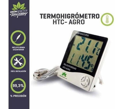 Pack 2 Termohigrometro Htc-agro Grow Genetics Envío Gratis