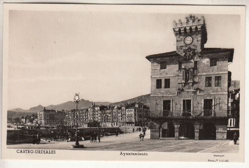 Antigua Postal Ayuntamiento Castro Urdiales Cantabria España