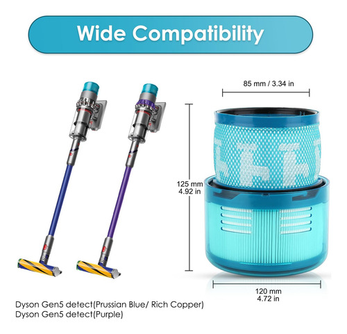 (3 Paquete) Filtros De Reemplazo Gen5 Compatibles Con Dyson