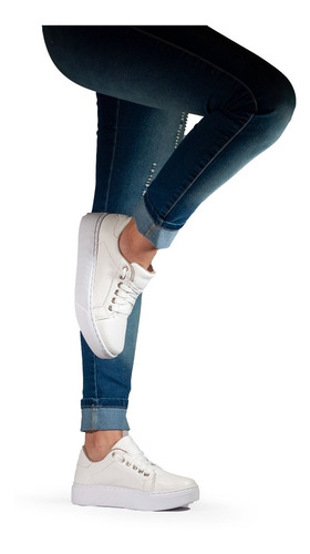 Imagen 6 de 10 de Zapatillas Mujer Plata Sneaker Plataforma Mujer Ultima Moda