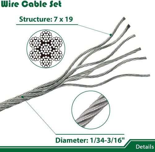 Kit De Accesorios Para Toldo Con Cable De 50 Pies Para Insta