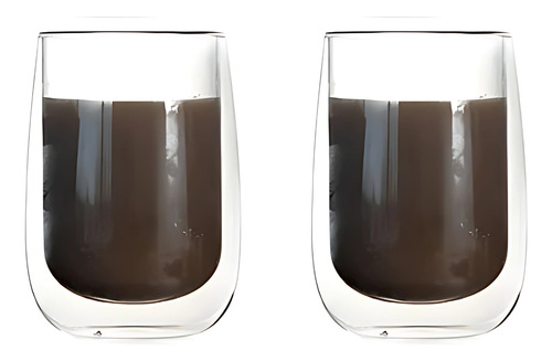 Set 2 Tazas/vasos Para Café De Vidrio Doble Pared 430ml