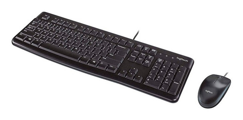 Kit de teclado y mouse Logitech MK120 Español de color negro