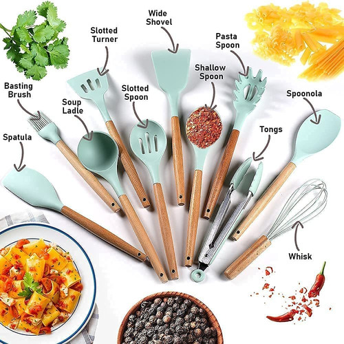 11 Piezas Juego De Utensilios De Cocina De Silicona Para Coc
