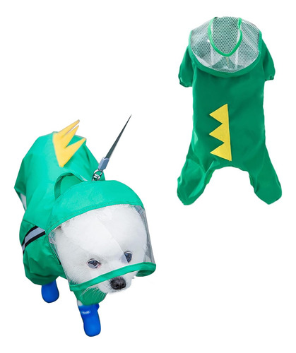 Impermeable Para Perros, Impermeable Dinosaurio Mascota Con