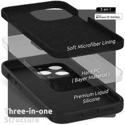 Imagen 2 de 4 de Case Funda iPhone 13 Pro 6.1 Silicone Camara Protector