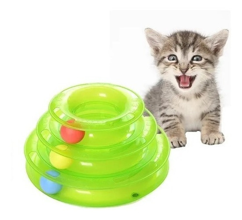 Juguete Interactivo Para Gatos Torre Con Pelotas 3 Niveles