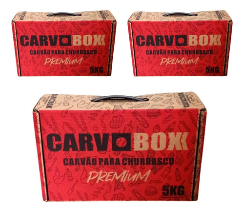 3 Caixas De Carvão Para Churrasco Ecológico Não Faz Fumaça