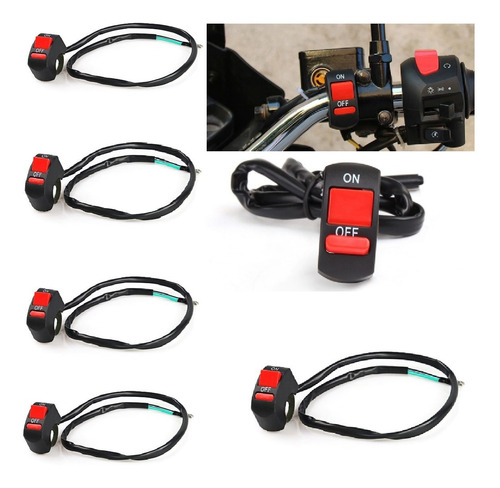 Imagen 1 de 8 de Kit 5 Switch Moto Auto Apagador Interruptor Auxiliar Faros