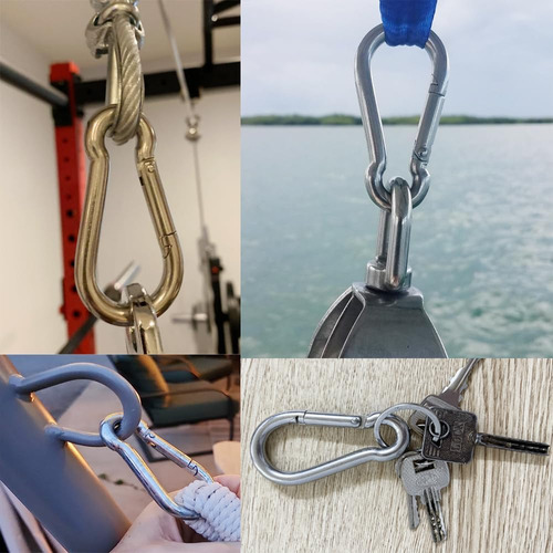 4 Ganchos De Resorte De Acero Inoxidable, Clips De Mosquetón