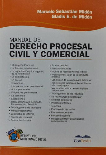 Manual De Derecho Procesal Civil Y Comercial - Midon, De Mid
