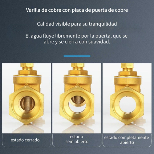 Válvula De Bola De Cobre 1/2 Control De Caudal Llave Roscada