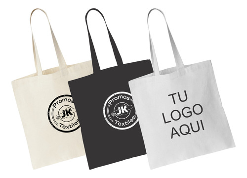 10 Totebag De Manta 35x40cm 100% Algodón Sanforizado Colores Negro Manta Prelavada