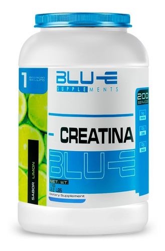 Creatina Blu-e Monohidratada 1k 200 Servicios Sabor Limón
