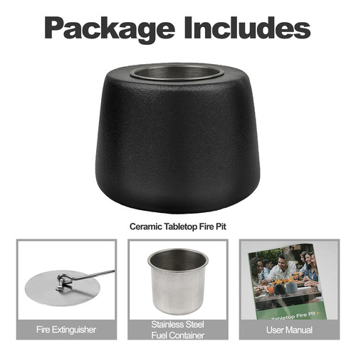 Fogata De Cerámica Para Mesa, Portátil, Mini Fogata De Etano