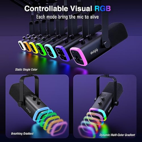 Fifine Juego De Micrófonos Para Juegos Xlr/usb,