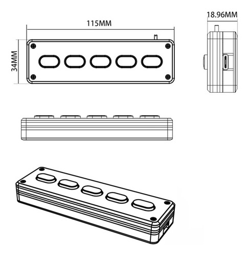Teclado Personalizado De 5 Teclas Teclado Programável Macro