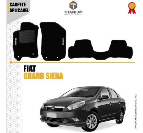 Imagem 3 de 4 de Tapete Fiat Grand Siena 3pçs 2012 A 2020 Carpete