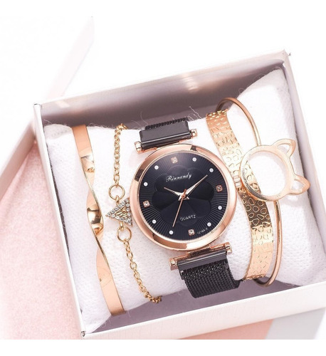 Reloj De Pulsera Casual A La Moda Femenina Para Hombre, Caja