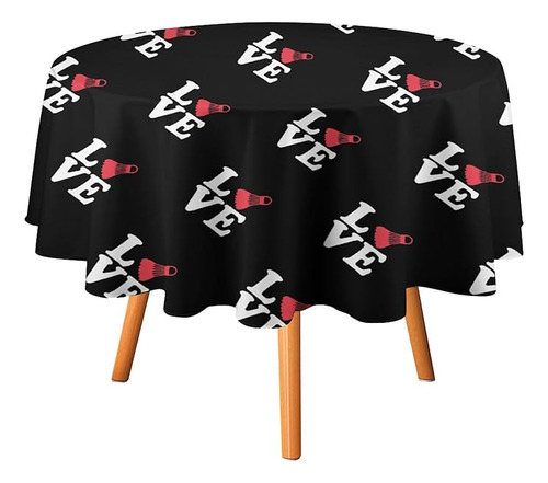 Badminton Love Round Tablecloth Polyester Table Cloth Table