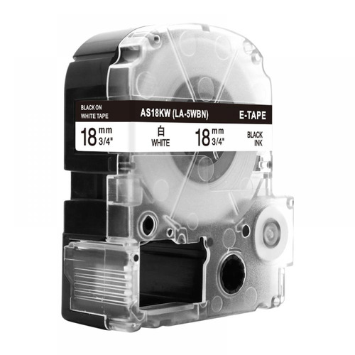 Imagen 5 de 5 de Cinta Etiqueta Negro/blanco 18mm 8m Epson Labelworks Lw-400