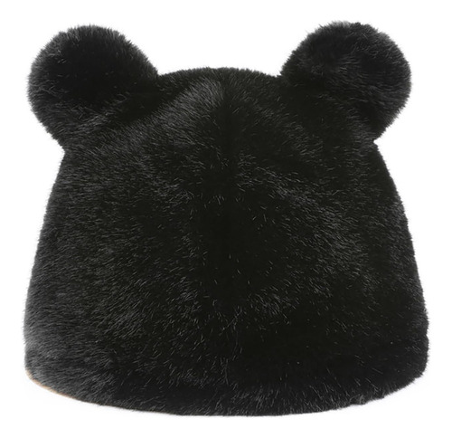 Gorro Peludo Con Orejas Oso Mujer, Bonito Gorro Cálido Felpa