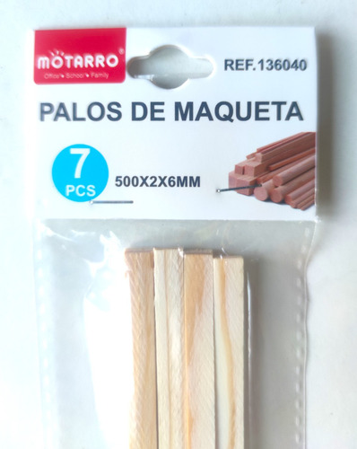 3 Bolsas De Palos Para Maqueta/madera 50cm X 2mm X 6mm