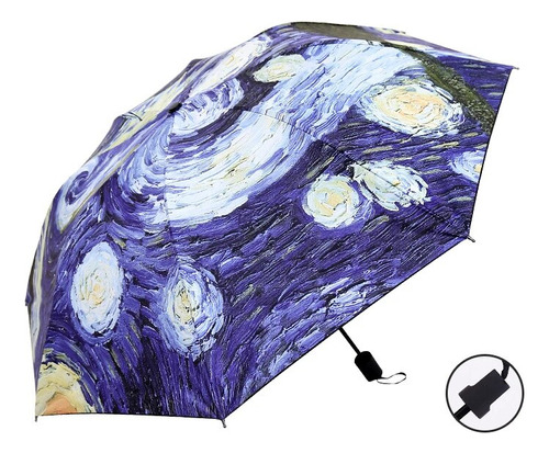 Pintura Al Óleo Con Paraguas Plegable K Para Mujer, Cortavie
