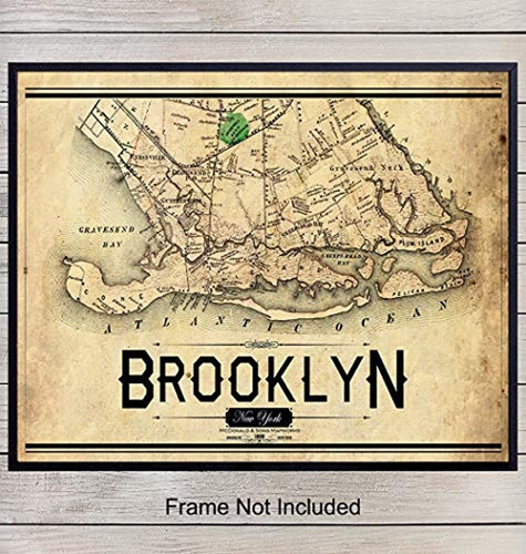 Vintage Brooklyn New York City Art Print Listo Para Enmarcar