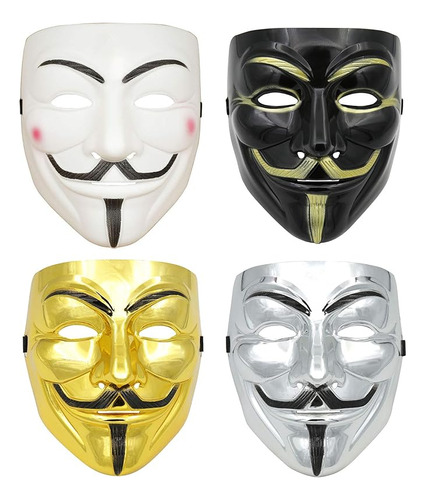 Duketea Paquete 4 Mascaras Hacker Para Niños Anonima Disfraz