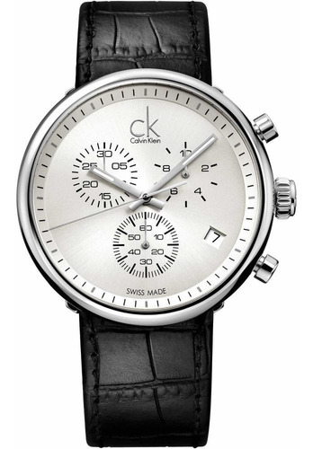 Reloj Calvin Klein Hombre Cuero Crono Fecha Suizo K2n281c6