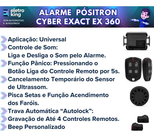 Alarme Positron Ex360 + Módulo De Vidros Aw54 + Chave Px80