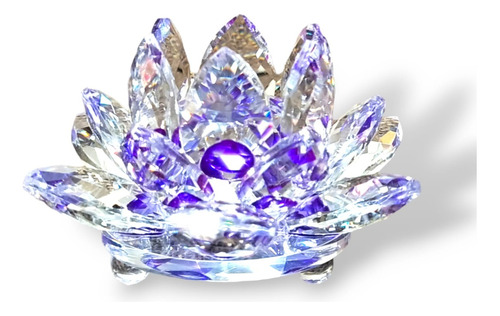 Figura Decorativa Cristal Flor De Loto - Colores 10 Cms