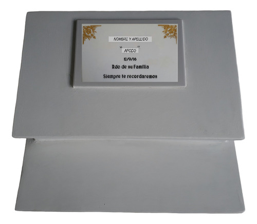 Lápida De Cemento Pintada/placa Acrílico N° 5