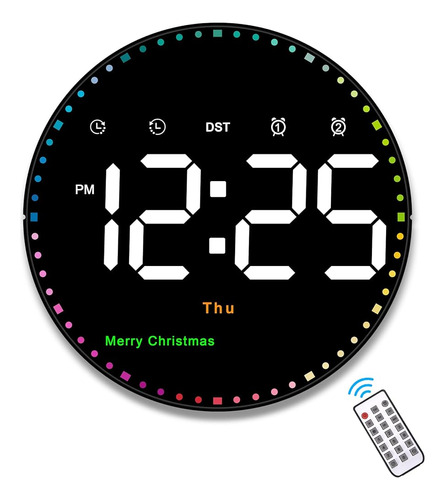 Meloya Digital Large Wall Clock Con Control Remoto, 10  Colo