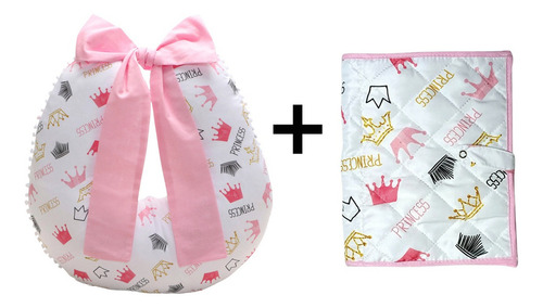 Kit Almofada Amamentação+ Porta Fralda Menino Menina 2 Peças Princess