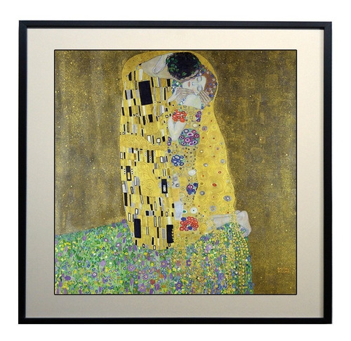 Cuadro El Beso Klimt Con Marco 60x60 M Y C