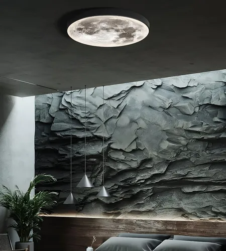 Aplique Pared Luna 3d Lámpara Led Techo Decoración Jhn