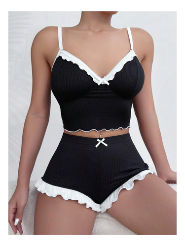 Pijama Corto Para Mujer Conjunto Sensual Top Y Short