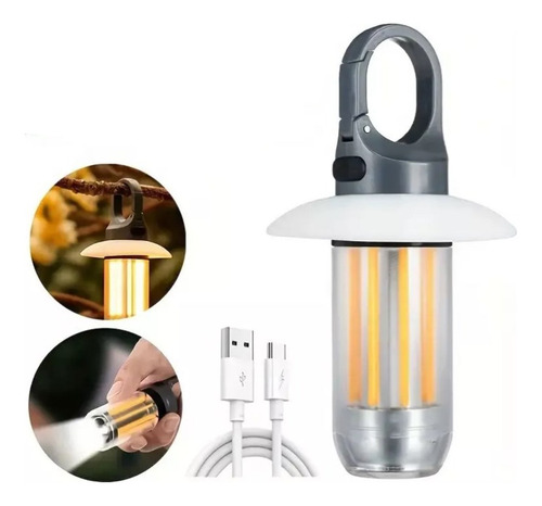 Luz Cálida 225lm Led Retro Lámpara Camping Usb Recargable